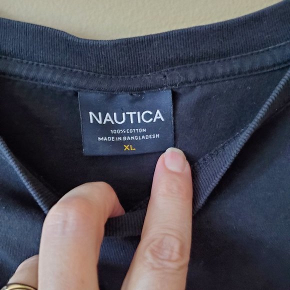 Nautica Men's XL 100% Cotton Navy Blue SS Tee - Picture 2 of 3